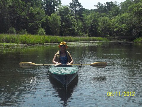 Wife in her kayak