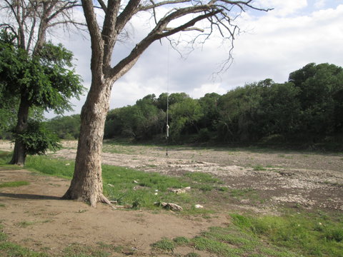 Swing rope, but no water to play in.