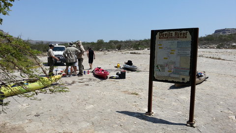 Our takeout at Devils Back in the Big Satan area.  Park Police was there to greet us.  Very nice and even tried to call shuttle with his sat phone since we arrived early.