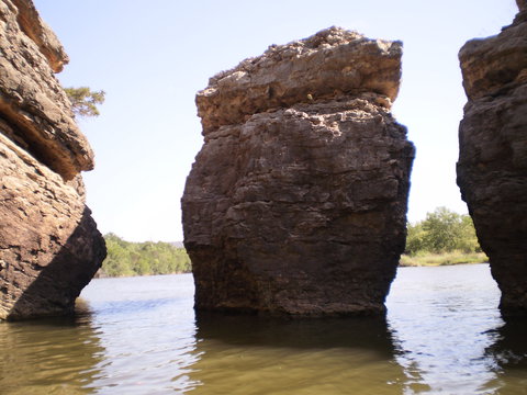 Behind the big rocks