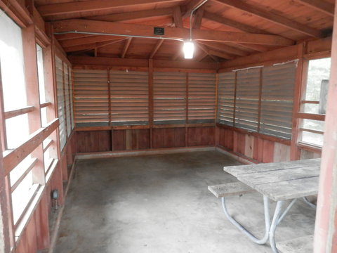screened shelter interior