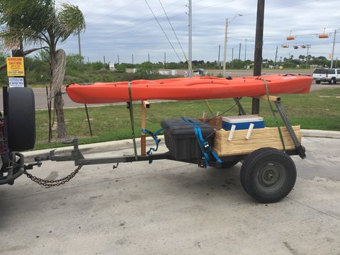 My first build.  I repurposed a road construction/utility light trailer type thing.  It's small but it's so burly.