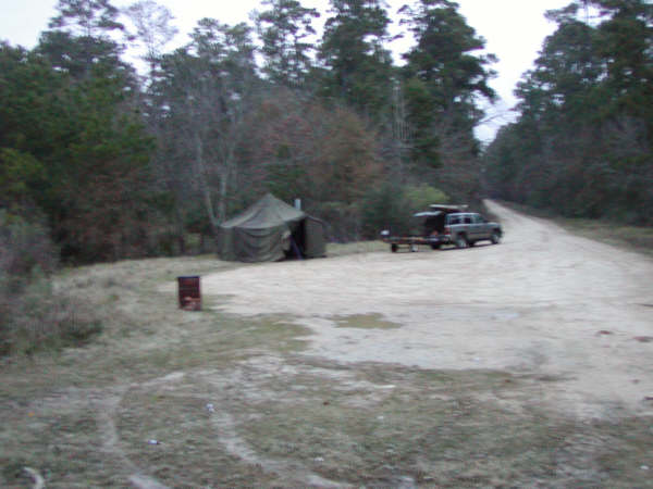 perspective of the GP Small army tent against my chev. tahoe