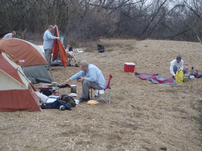 breaking down tents