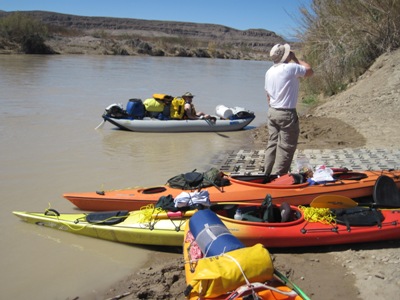 This gentleman wanted to see if he could sink his kayak by carrying the kitchen sink.