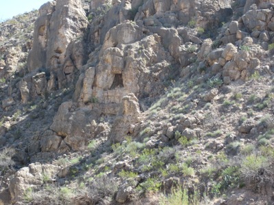 An interesting cave, but we did not hike up to it.